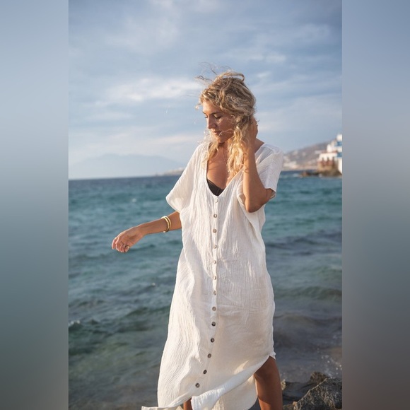 Arraei Collective Dresses & Skirts - Arraei Collective Aiya Kaftan, Cream, Sz 1 (fits US Sizes 0-12)